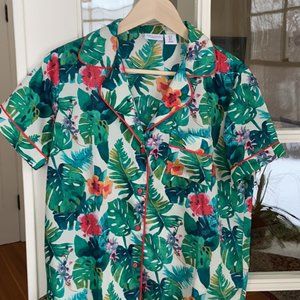 Tabitha Webb Tropical PJ Short Set, Size Small
